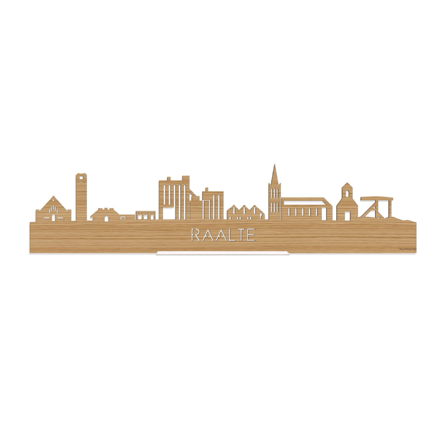 Standing Skyline Raalte Bamboe houten cadeau decoratie relatiegeschenk van WoodWideCities
