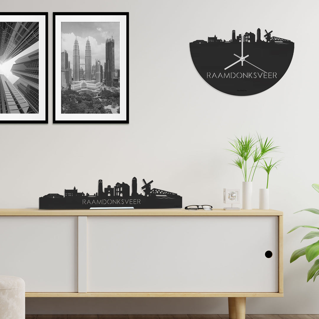 Standing Skyline Raamdonksveer Zwart houten cadeau decoratie relatiegeschenk van WoodWideCities