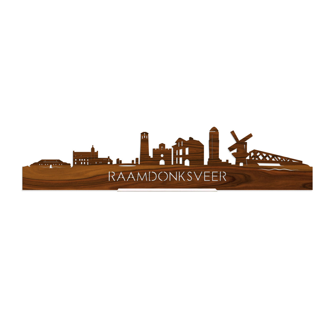 Standing Skyline Raamdonksveer Palissander houten cadeau decoratie relatiegeschenk van WoodWideCities