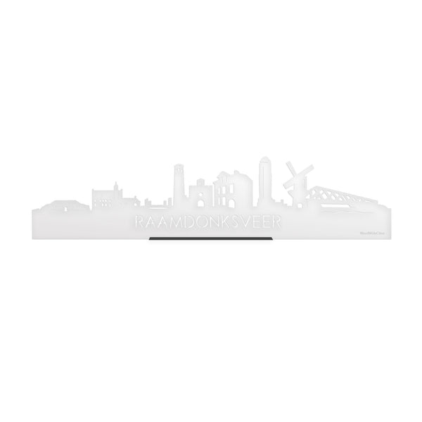 Standing Skyline Raamdonksveer Wit glanzend gerecycled kunststof cadeau decoratie relatiegeschenk van WoodWideCities