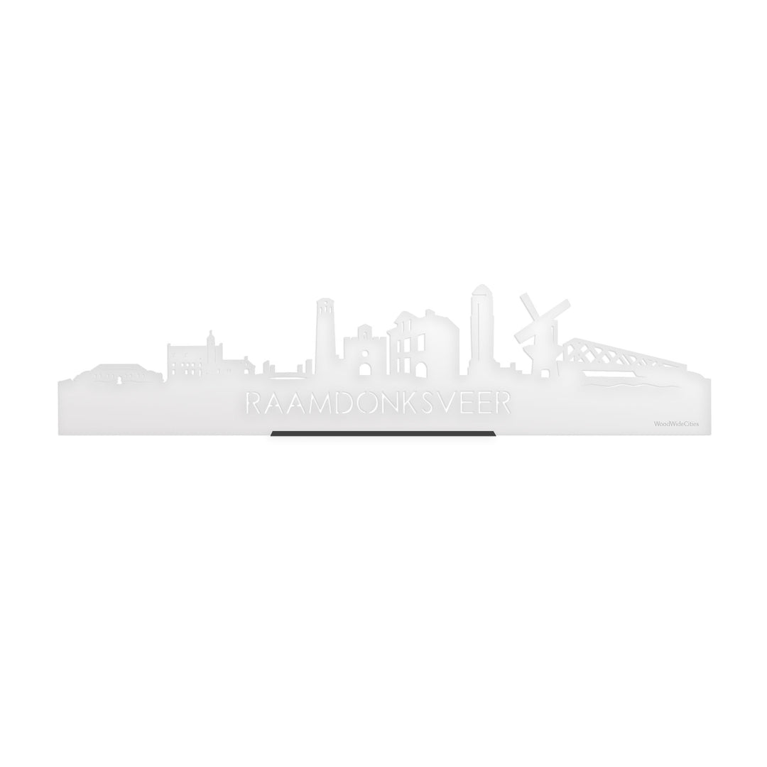 Standing Skyline Raamdonksveer Wit glanzend gerecycled kunststof cadeau decoratie relatiegeschenk van WoodWideCities