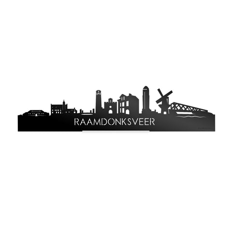 Standing Skyline Raamdonksveer Zwart glanzend gerecycled kunststof cadeau decoratie relatiegeschenk van WoodWideCities