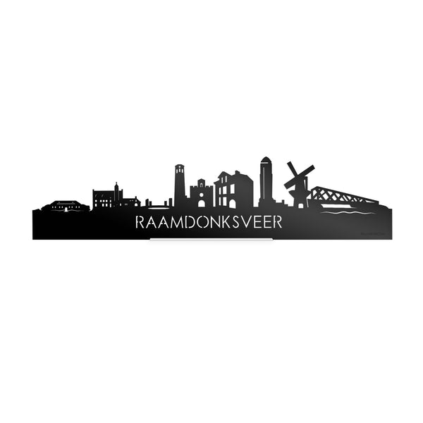 Standing Skyline Raamdonksveer Zwart glanzend gerecycled kunststof cadeau decoratie relatiegeschenk van WoodWideCities