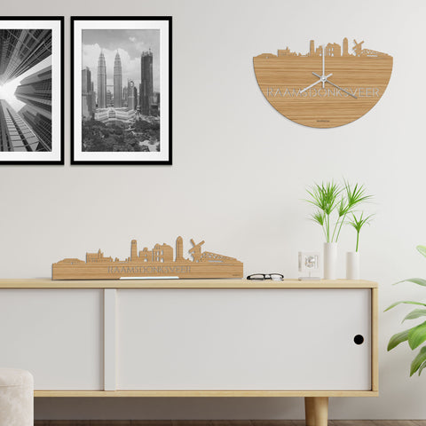 Standing Skyline Raamsdonksveer Bamboe houten cadeau decoratie relatiegeschenk van WoodWideCities