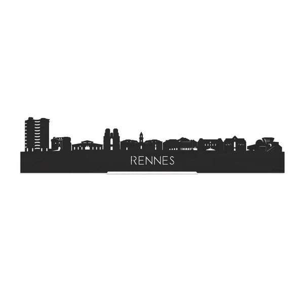 Standing Skyline Rennes Zwart houten cadeau decoratie relatiegeschenk van WoodWideCities
