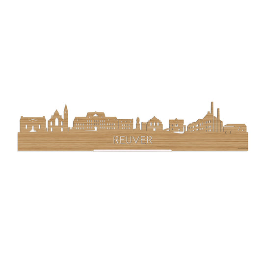 Standing Skyline Reuver Bamboe houten cadeau decoratie relatiegeschenk van WoodWideCities