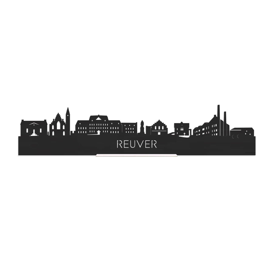 Standing Skyline Reuver Zwart houten cadeau decoratie relatiegeschenk van WoodWideCities