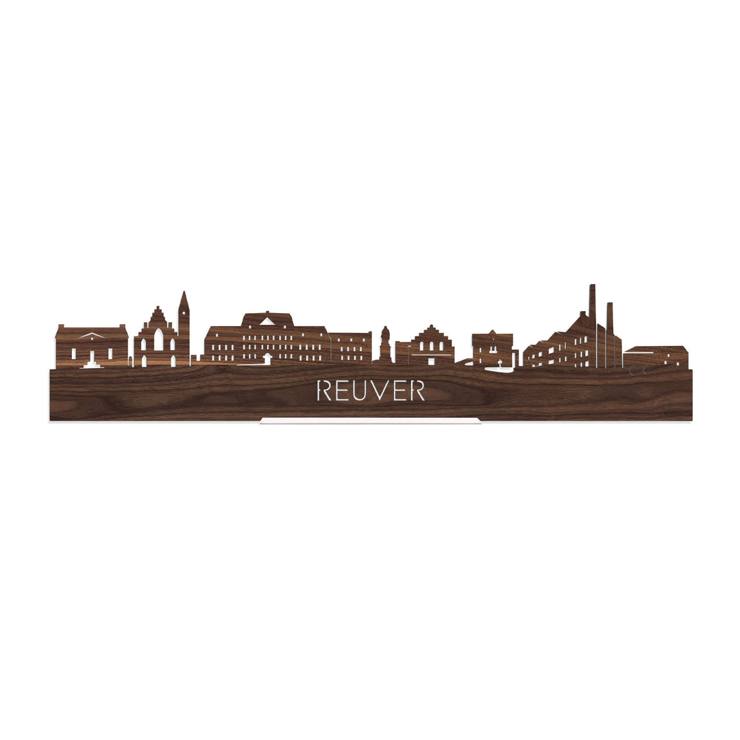 Standing Skyline Reuver Noten houten cadeau decoratie relatiegeschenk van WoodWideCities