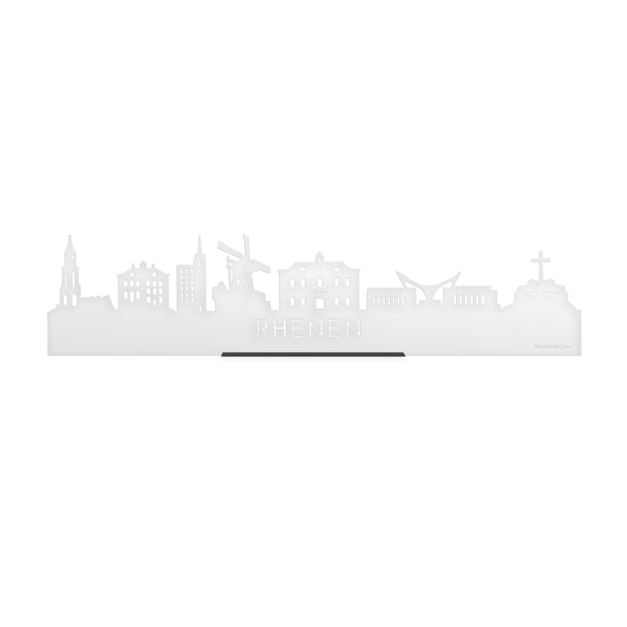 Standing Skyline Rhenen Wit Glanzend 40 cm houten cadeau decoratie relatiegeschenk van WoodWideCities