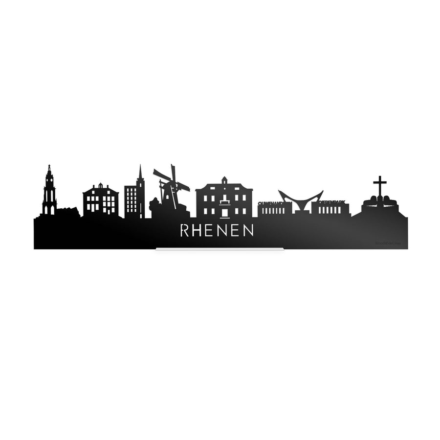 Standing Skyline Rhenen Zwart Glanzend 40 cm houten cadeau decoratie relatiegeschenk van WoodWideCities