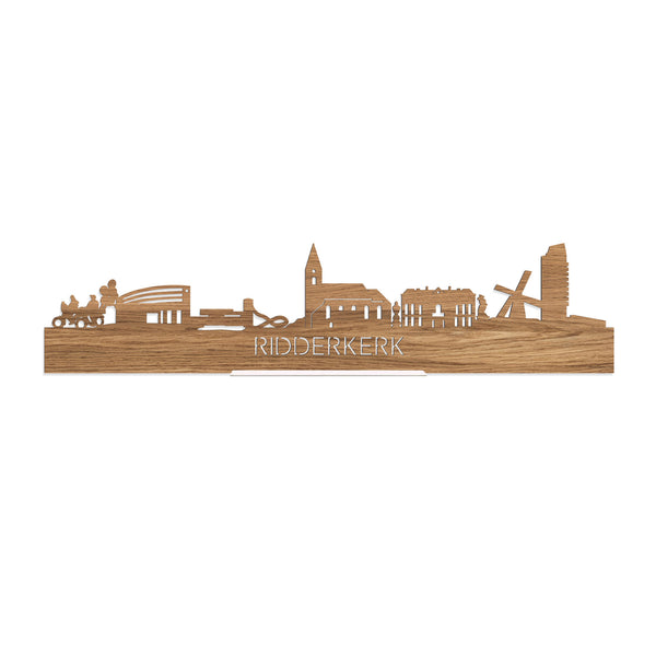 Standing Skyline Ridderkerk Eiken houten cadeau decoratie relatiegeschenk van WoodWideCities
