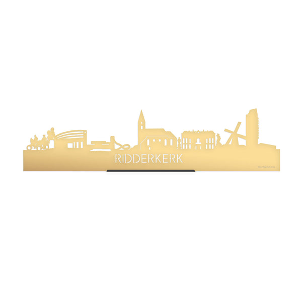 Standing Skyline Ridderkerk Metallic Goud gerecycled kunststof cadeau decoratie relatiegeschenk van WoodWideCities