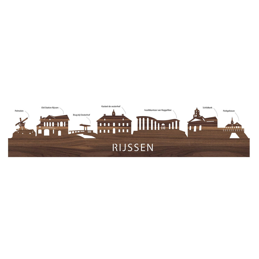 Standing Skyline Rijssen Eiken houten cadeau decoratie relatiegeschenk van WoodWideCities