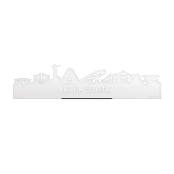 Standing Skyline Rio de Janeiro Wit Glanzend 40 cm houten cadeau decoratie relatiegeschenk van WoodWideCities