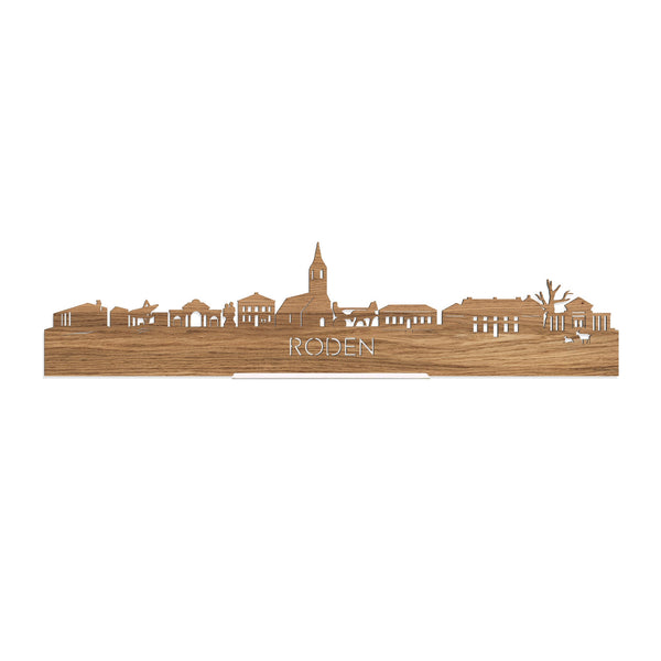Standing Skyline Roden Eiken houten cadeau decoratie relatiegeschenk van WoodWideCities