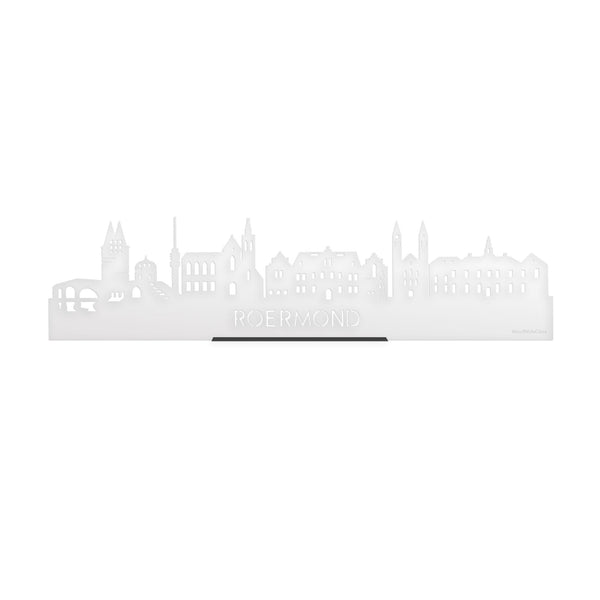 Standing Skyline Roermond Wit Glanzend 40 cm houten cadeau decoratie relatiegeschenk van WoodWideCities