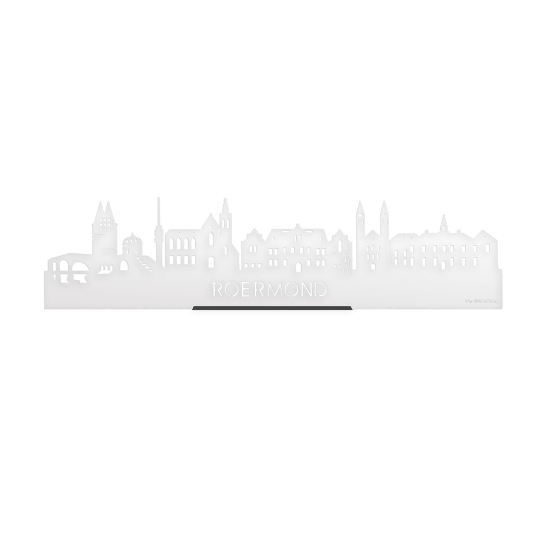Standing Skyline Roermond Wit Glanzend 40 cm houten cadeau decoratie relatiegeschenk van WoodWideCities
