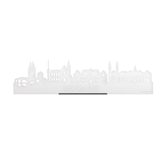 Standing Skyline Roermond Wit Glanzend 40 cm houten cadeau decoratie relatiegeschenk van WoodWideCities