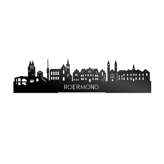 Standing Skyline Roermond Zwart Glanzend 40 cm houten cadeau decoratie relatiegeschenk van WoodWideCities
