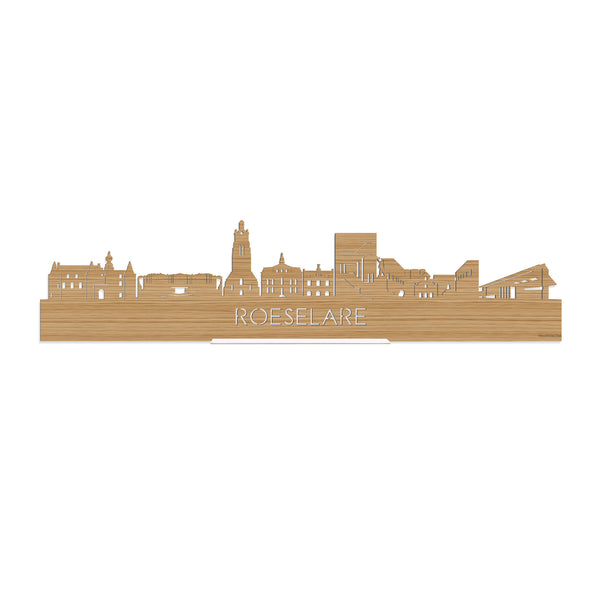 Standing Skyline Roeselare Bamboe houten cadeau decoratie relatiegeschenk van WoodWideCities
