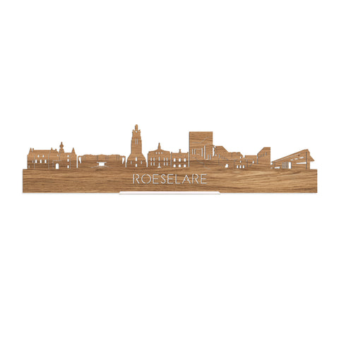 Standing Skyline Roeselare Eiken houten cadeau decoratie relatiegeschenk van WoodWideCities
