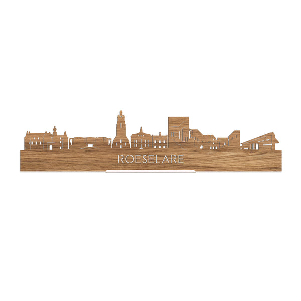 Standing Skyline Roeselare Eiken houten cadeau decoratie relatiegeschenk van WoodWideCities