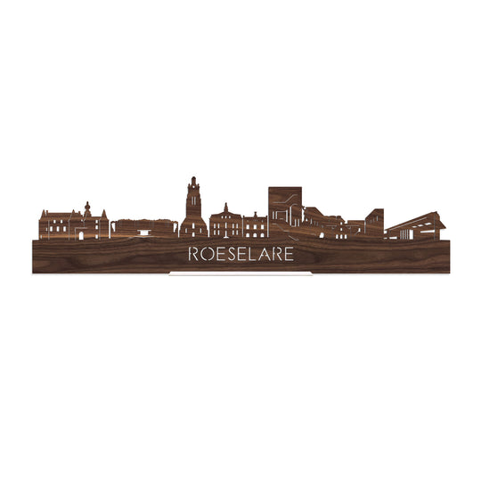 Standing Skyline Roeselare Noten houten cadeau decoratie relatiegeschenk van WoodWideCities