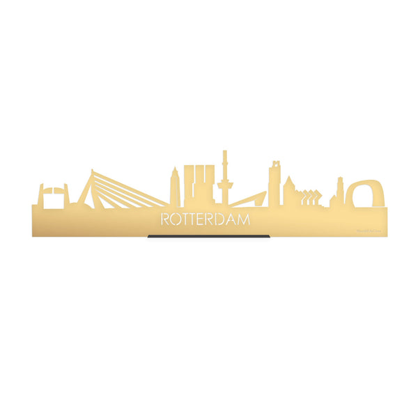 Standing Skyline Rotterdam Goud Metallic 40 cm houten cadeau decoratie relatiegeschenk van WoodWideCities