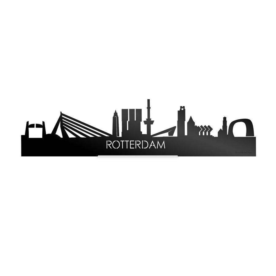 Standing Skyline Rotterdam Zwart Glanzend 40 cm houten cadeau decoratie relatiegeschenk van WoodWideCities