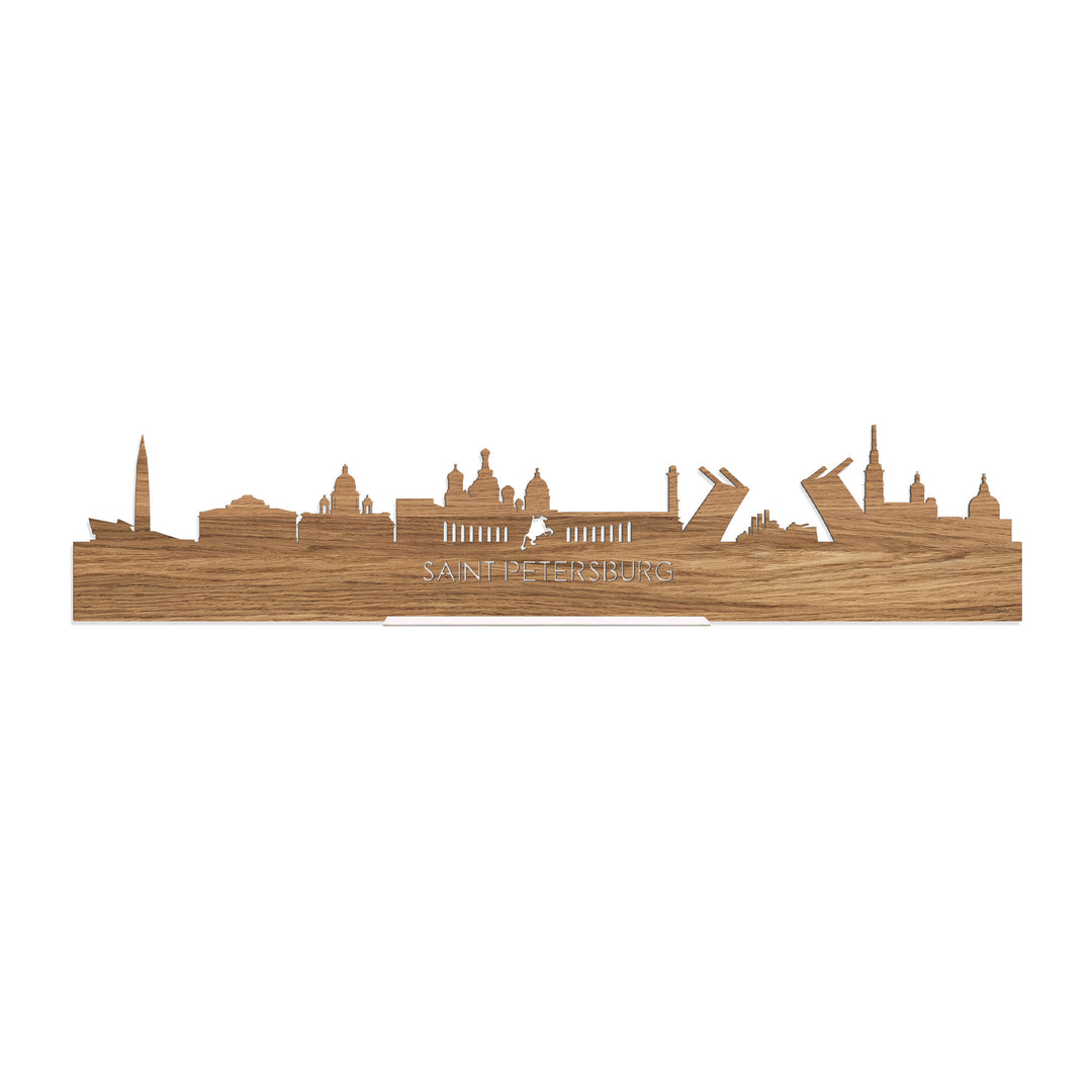 Standing Skyline Saint Petersburg Eiken houten cadeau decoratie relatiegeschenk van WoodWideCities