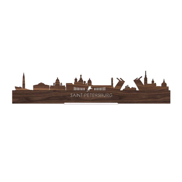 Standing Skyline Saint Petersburg Noten houten cadeau decoratie relatiegeschenk van WoodWideCities