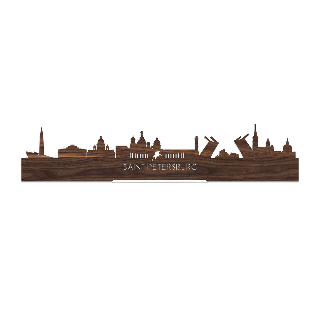 Standing Skyline Saint Petersburg Noten houten cadeau decoratie relatiegeschenk van WoodWideCities