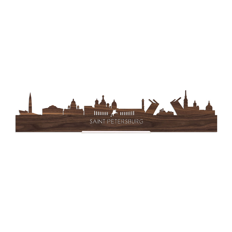 Standing Skyline Saint Petersburg Noten houten cadeau decoratie relatiegeschenk van WoodWideCities