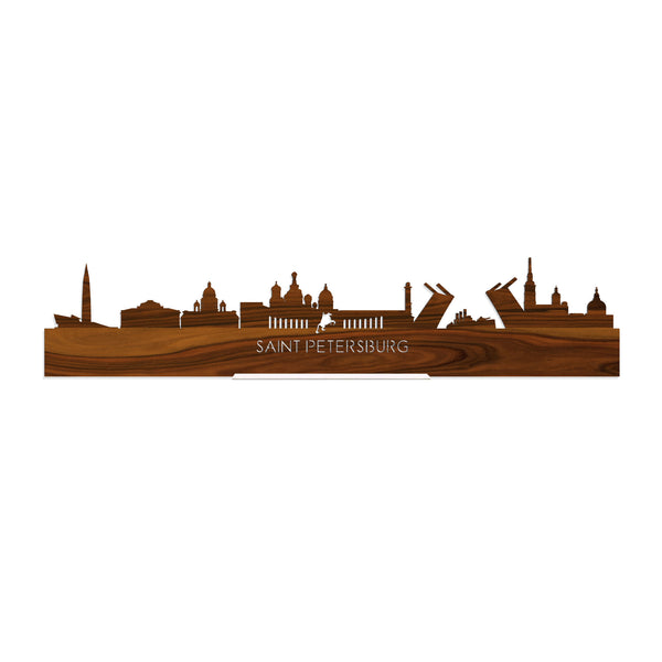 Standing Skyline Saint Petersburg Palissander houten cadeau decoratie relatiegeschenk van WoodWideCities