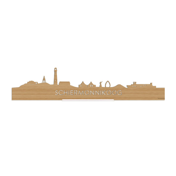 Standing Skyline Schiermonnikoog Bamboe houten cadeau decoratie relatiegeschenk van WoodWideCities