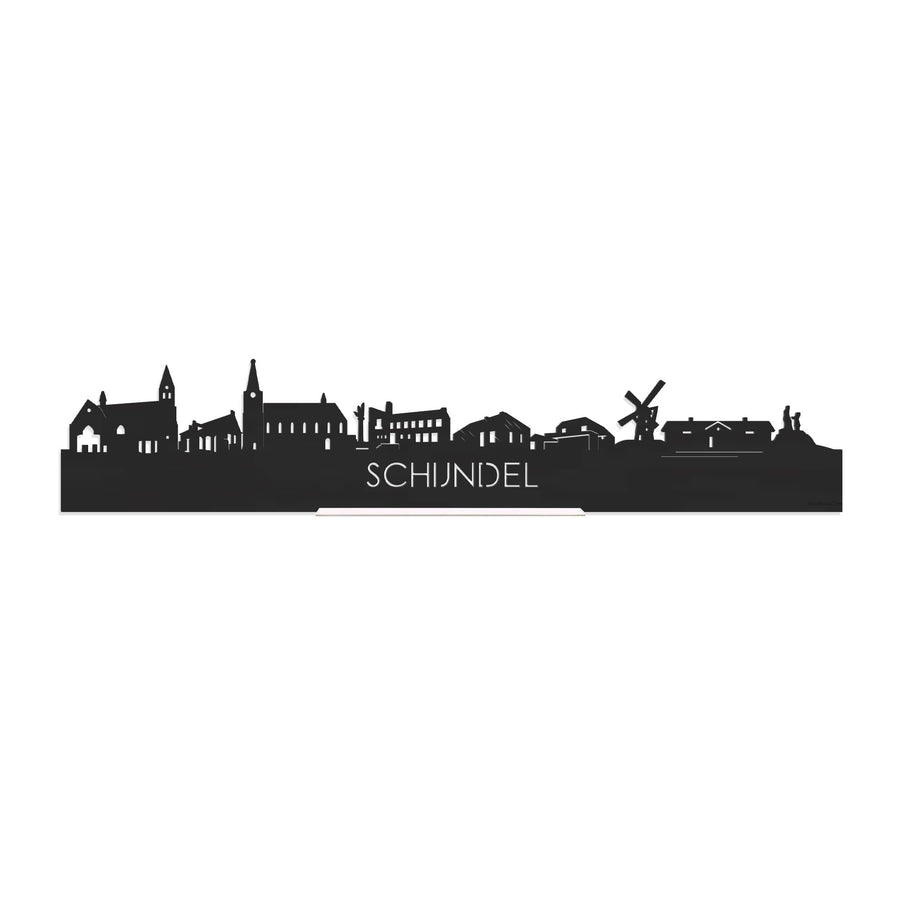 Standing Skyline Schijndel Zwart houten cadeau decoratie relatiegeschenk van WoodWideCities