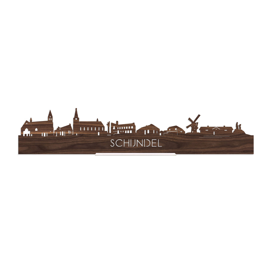 Standing Skyline Schijndel Noten houten cadeau decoratie relatiegeschenk van WoodWideCities
