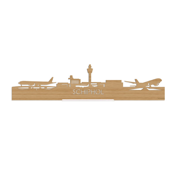 Standing Skyline Schiphol Bamboe houten cadeau decoratie relatiegeschenk van WoodWideCities