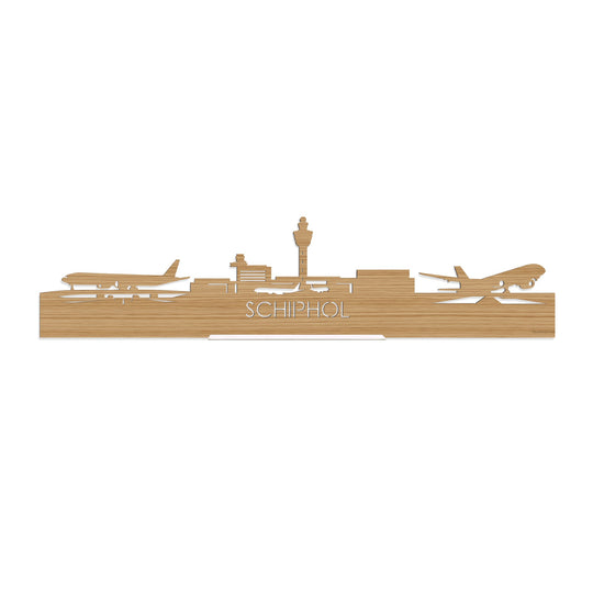 Standing Skyline Schiphol Bamboe houten cadeau decoratie relatiegeschenk van WoodWideCities