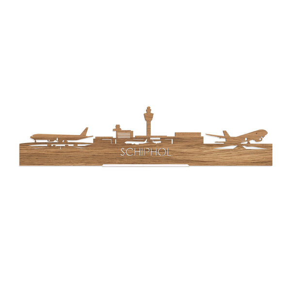 Standing Skyline Schiphol Eiken houten cadeau decoratie relatiegeschenk van WoodWideCities