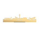 Standing Skyline Schiphol Metallic Goud gerecycled kunststof cadeau decoratie relatiegeschenk van WoodWideCities