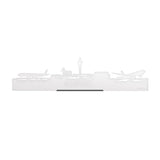 Standing Skyline Schiphol Wit glanzend gerecycled kunststof cadeau decoratie relatiegeschenk van WoodWideCities