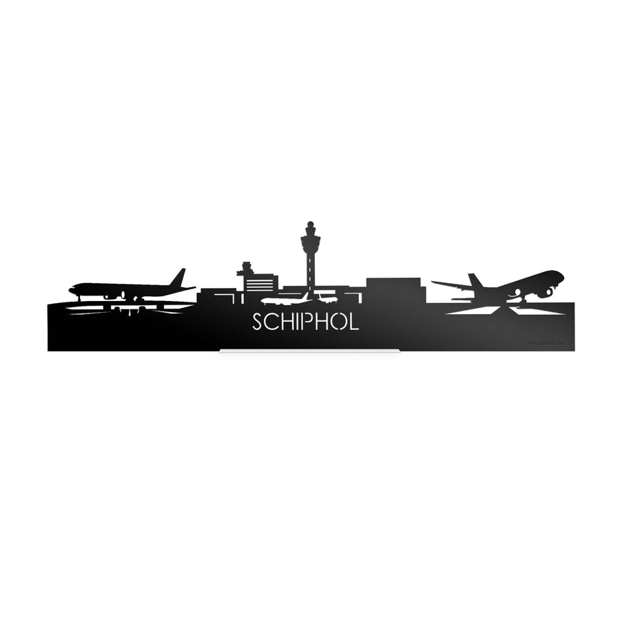 Standing Skyline Schiphol Zwart glanzend gerecycled kunststof cadeau decoratie relatiegeschenk van WoodWideCities