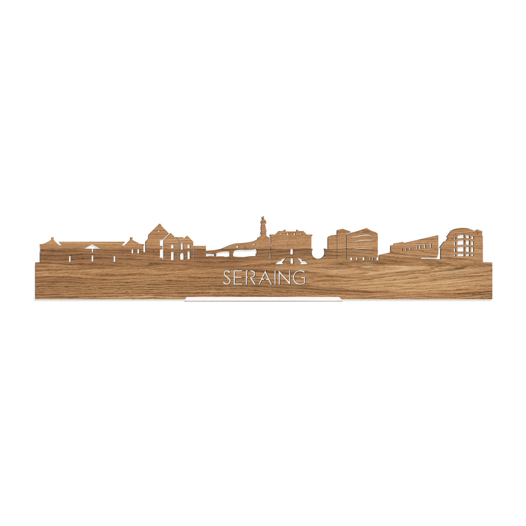 Standing Skyline Seraing Eiken houten cadeau decoratie relatiegeschenk van WoodWideCities