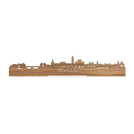Standing Skyline Sevilla Eiken houten cadeau decoratie relatiegeschenk van WoodWideCities