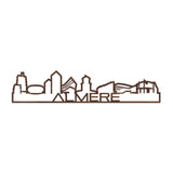 Standing Skyline Shape Almere Noten houten cadeau decoratie relatiegeschenk van WoodWideCities