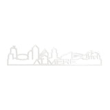 Standing Skyline Shape Almere Wit glanzend gerecycled kunststof cadeau decoratie relatiegeschenk van WoodWideCities