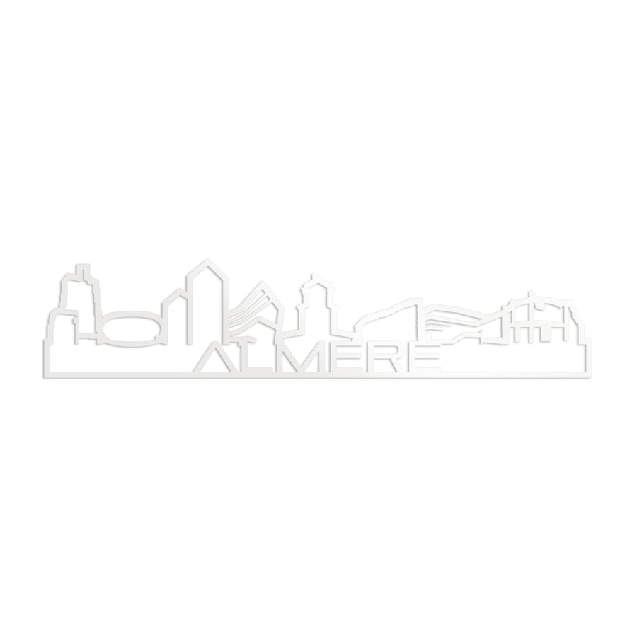 Standing Skyline Shape Almere Wit glanzend gerecycled kunststof cadeau decoratie relatiegeschenk van WoodWideCities