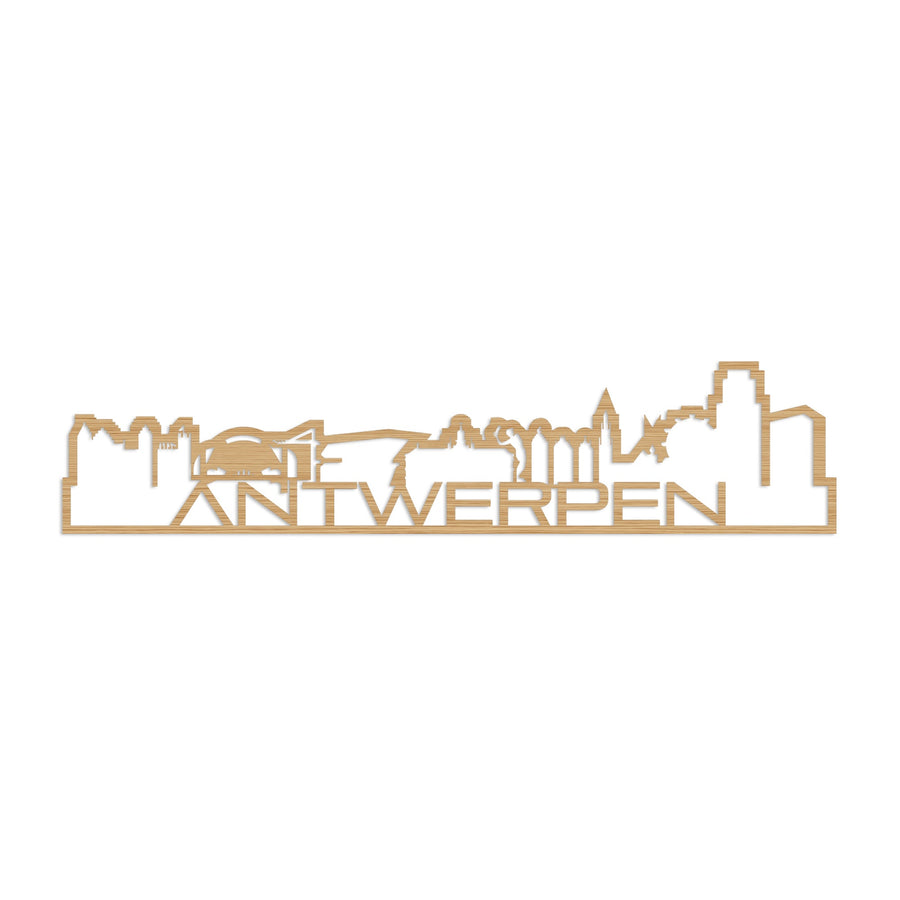 Standing Skyline Shape Antwerpen Bamboe houten cadeau decoratie relatiegeschenk van WoodWideCities