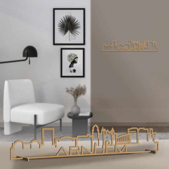 Standing Skyline Shape Arnhem Bamboe houten cadeau decoratie relatiegeschenk van WoodWideCities